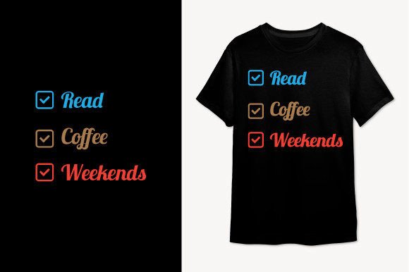 Read Coffee Weekends T-shirt Graphic Review